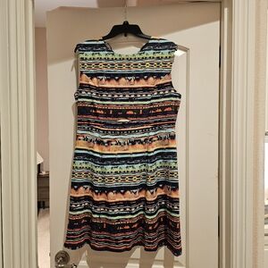 Title Nine Vibrant Patterned Sleeveless Dress
